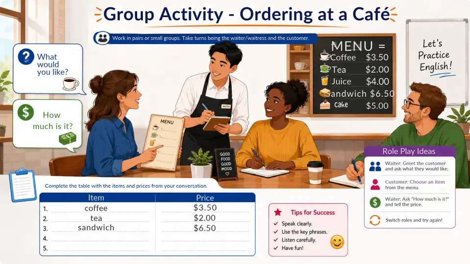 Group Activity - Ordering at a Café